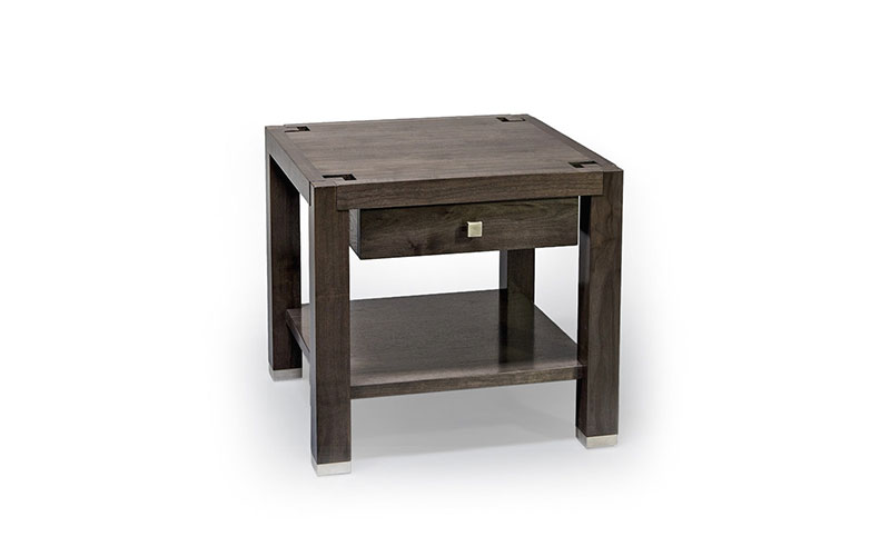 architrave side table with drawer and shelf