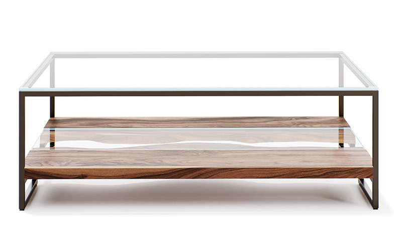 Trinity Cocktail Table with Glass Inlay